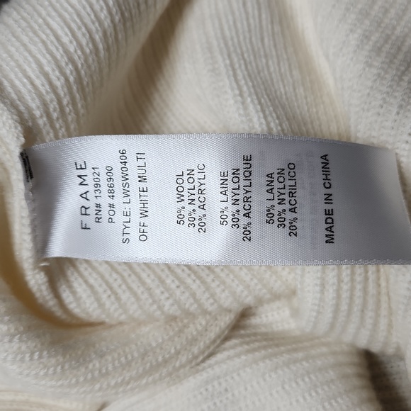 Nwt Frame Denim Ruffle One Shoulder Wool Blend Asymmetrical Sweater - Picture 16 of 16